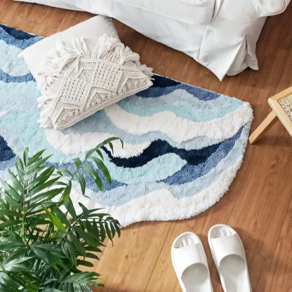Wave Flocked Rug 