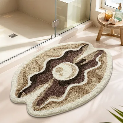 Pearl Oyster Shell Flocked Rug
