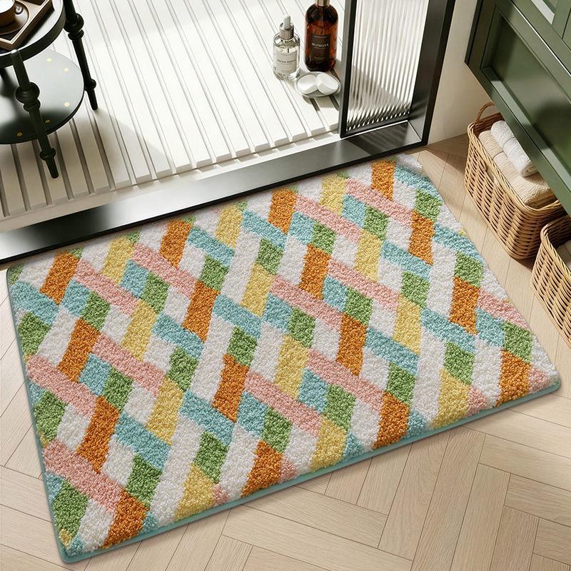 Colorful Rhythm Flocked Rug