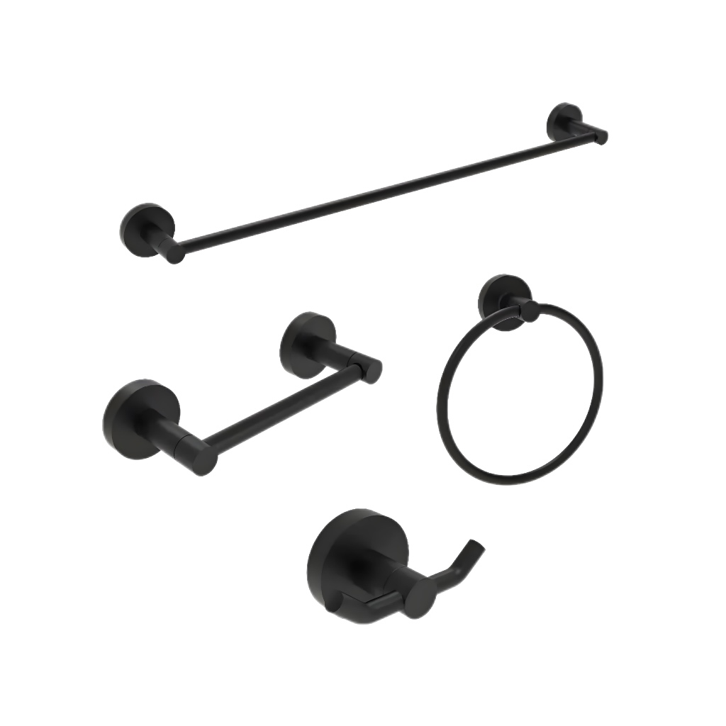 Matte Black Bathroom Hardware Set