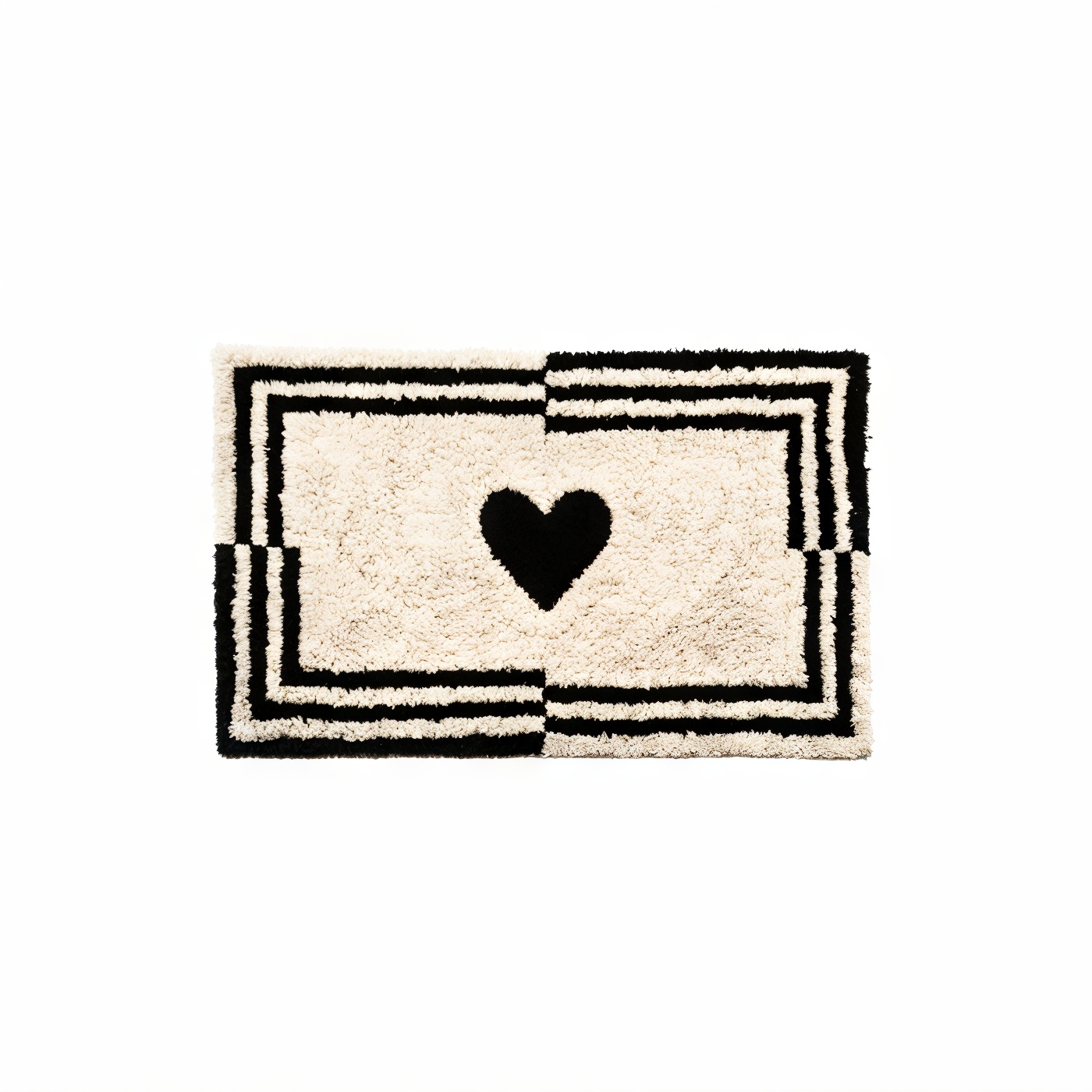 Offset Heart Flocked Rug