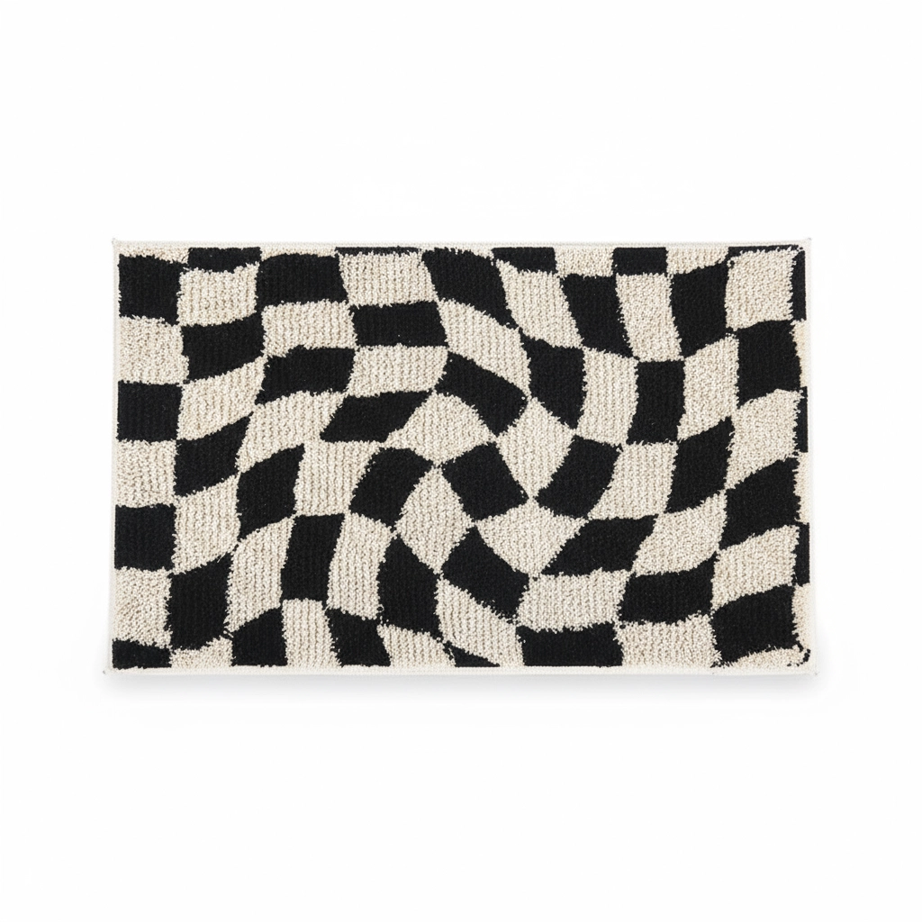 Twisted Checkered Flocked Rug
