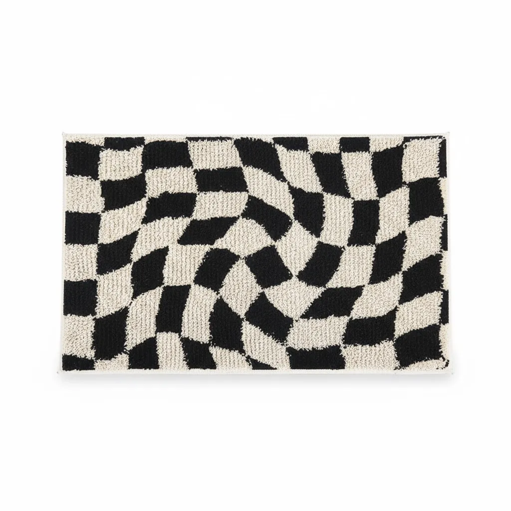 Twisted Checkered Flocked Rug