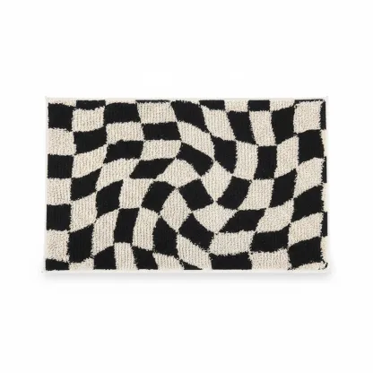 Twisted Checkered Flocked Rug