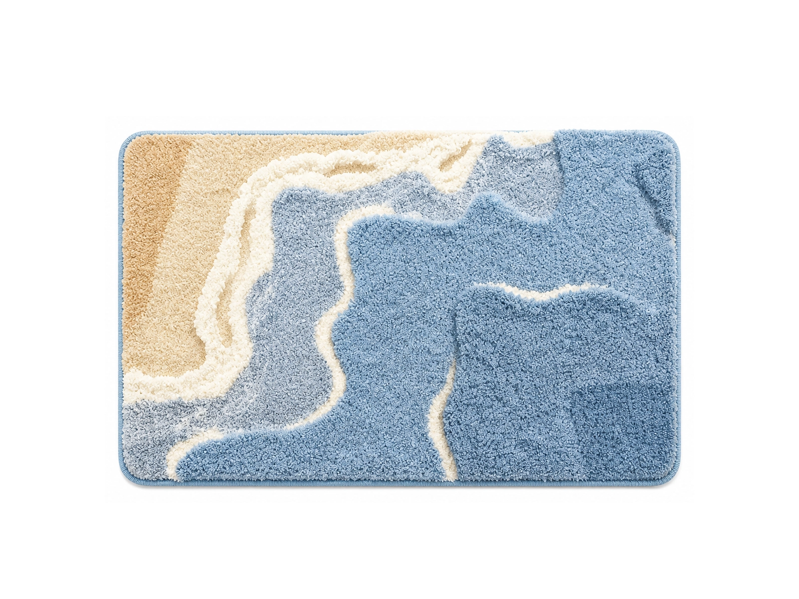 Beach Waves Flocked Rug