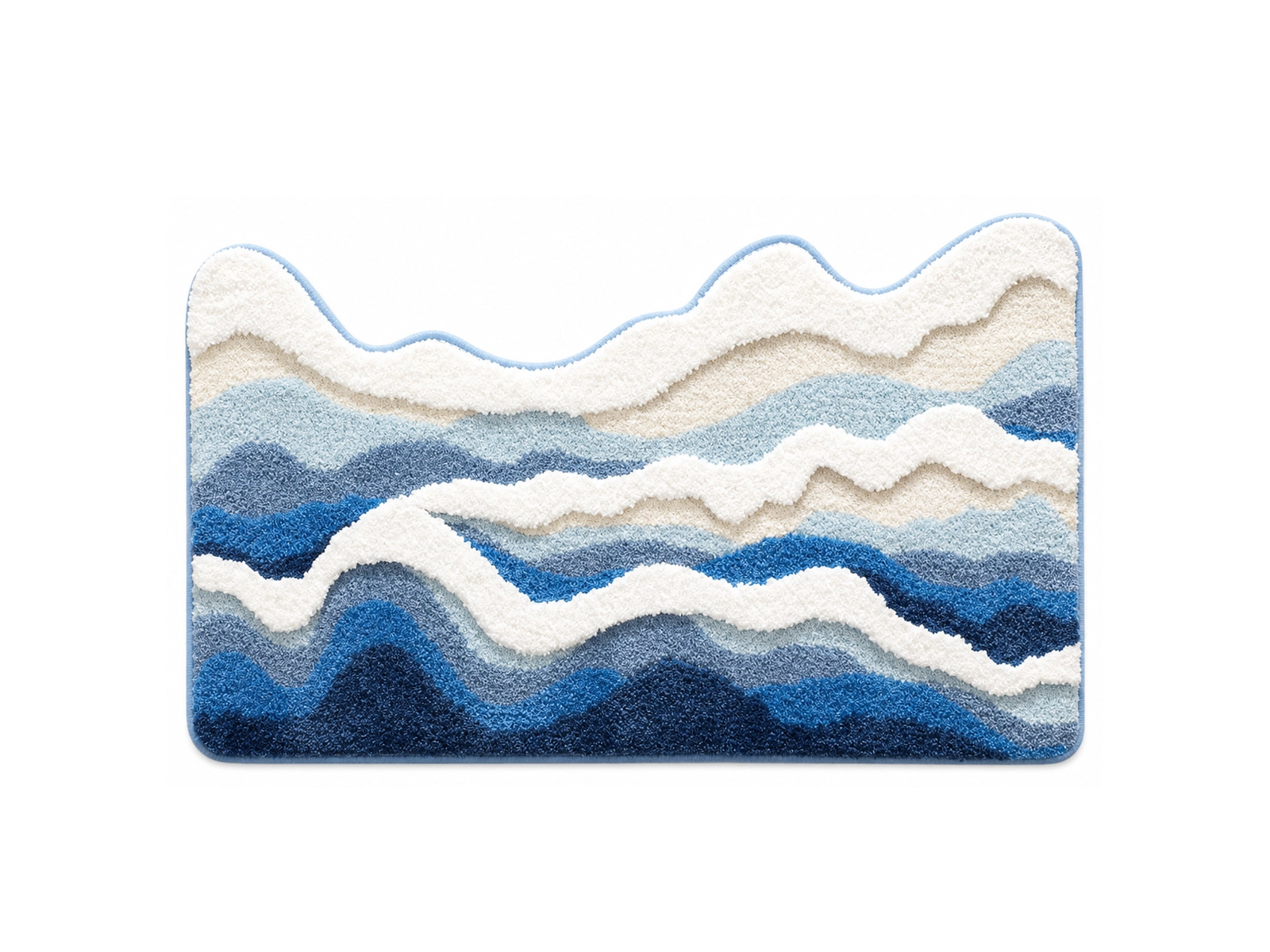 Rolling Waves Flocked Rug