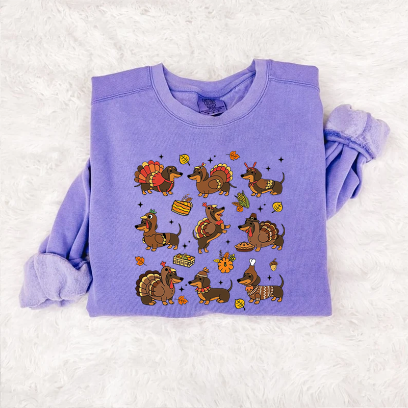 Comfort Colors Turkey Dachshund Sweatshirt