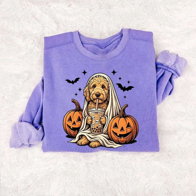Goldendoodle Ghost & Boba Sweatshirt
