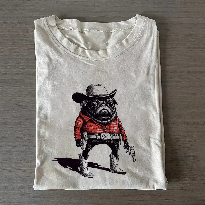 Pug Funny Cowboy T-shirt