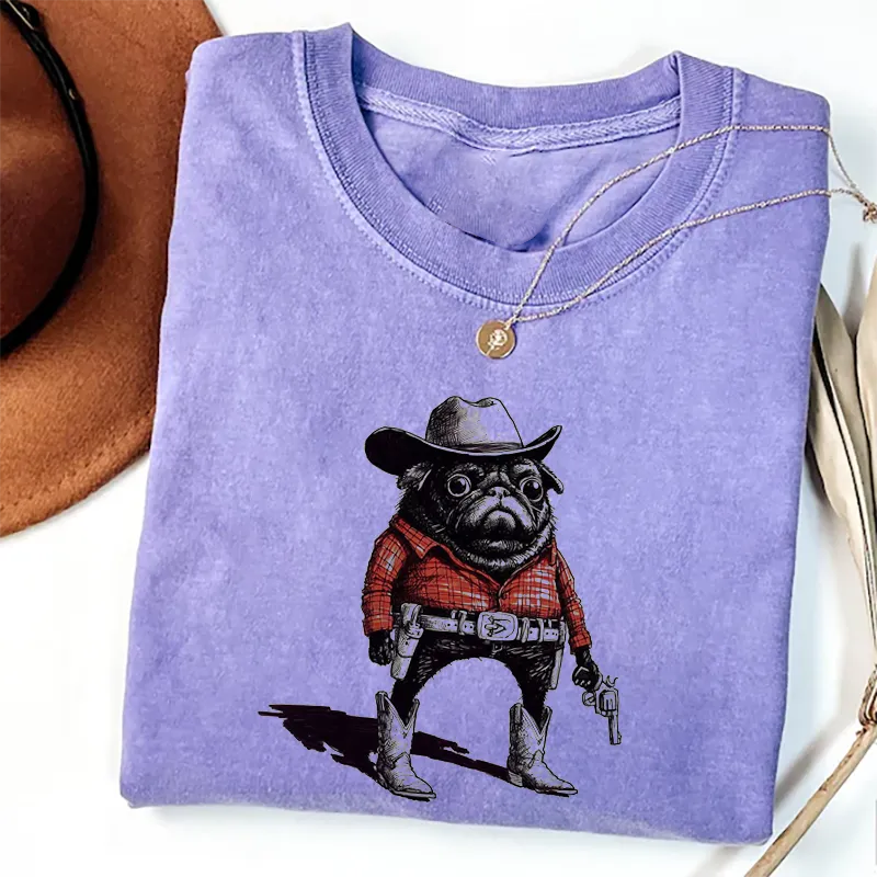 Pug Funny Cowboy T-shirt