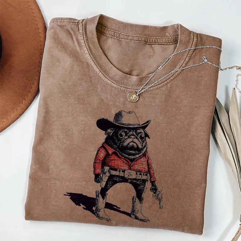 Pug Funny Cowboy T-shirt