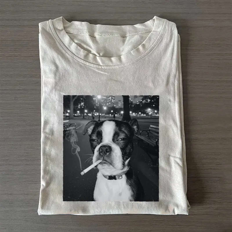Funny Smoking Dog Meme T-shirt