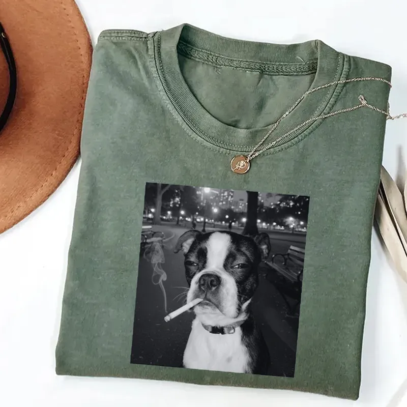 Funny Smoking Dog Meme T-shirt