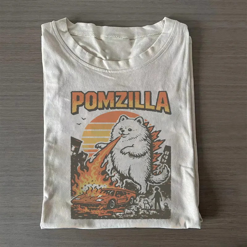 Funny Pomeranian Godzilla T-shirt