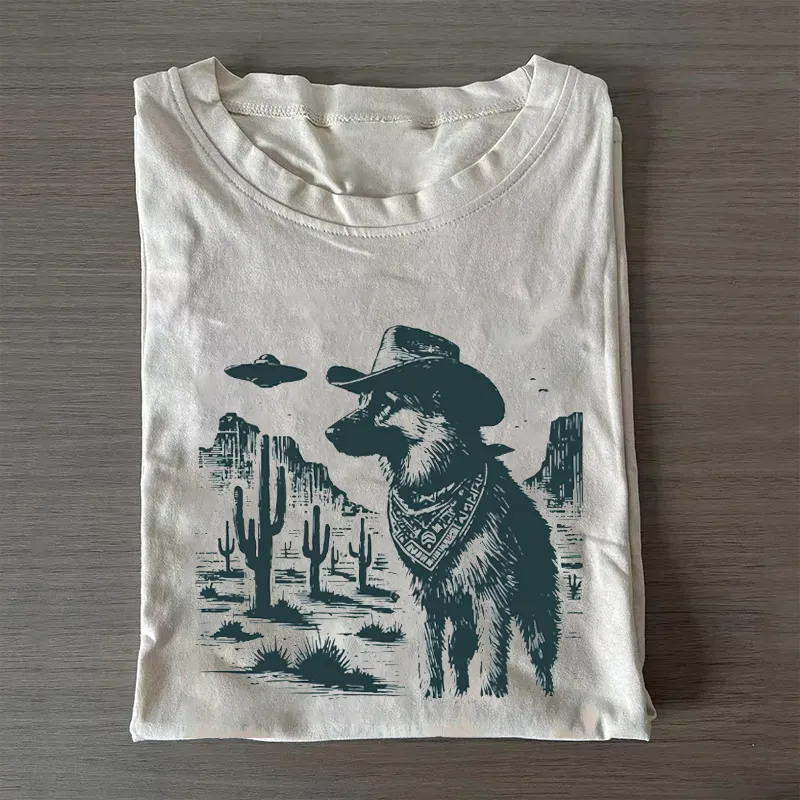 Vintage German Shepherd UFO T-shirt