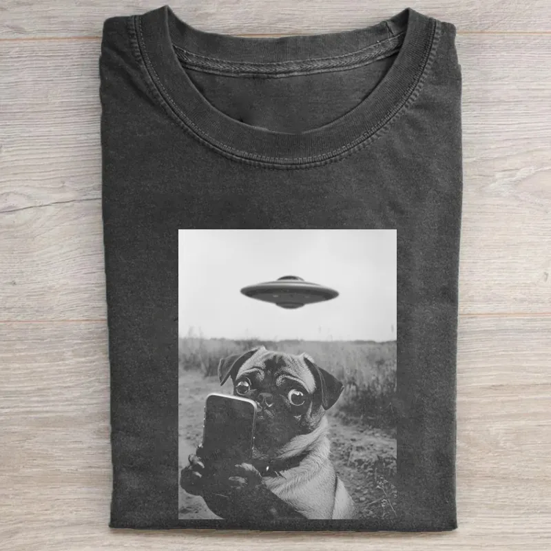 Vintage UFO Pug T-shirt