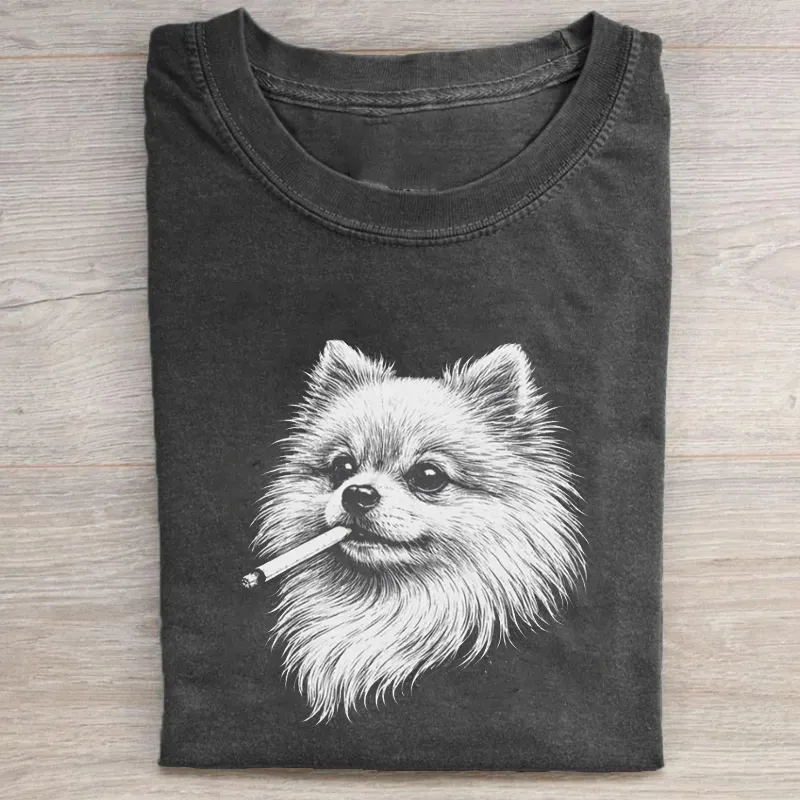 Pomeranian Smoking Meme T-shirt