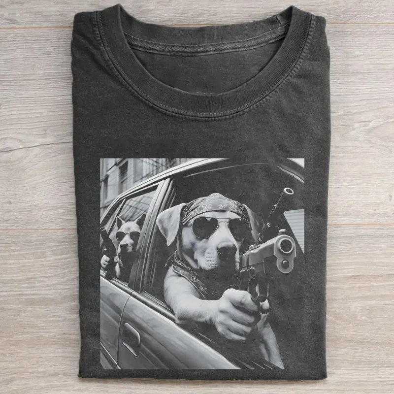 Funny Gangster Dog Meme T-shirt