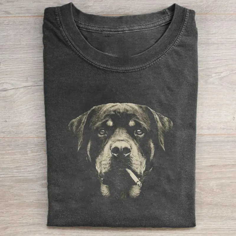 Smoking Rottweiler T-shirt