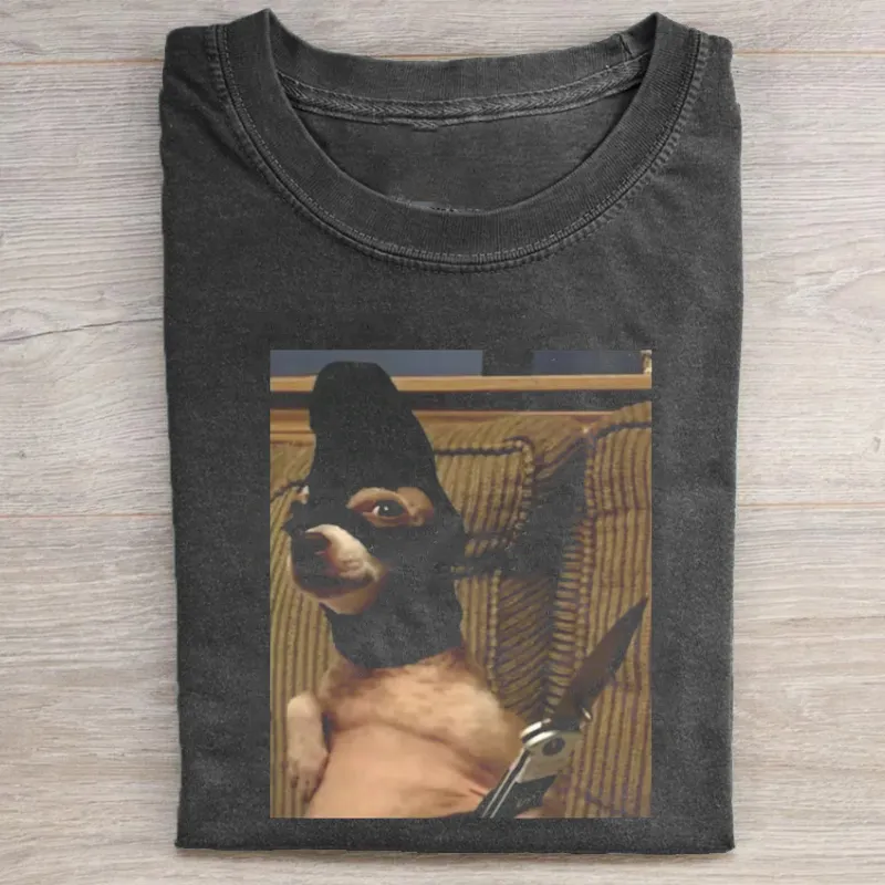 Funny Option Dog with Pocket Knife T-shirt