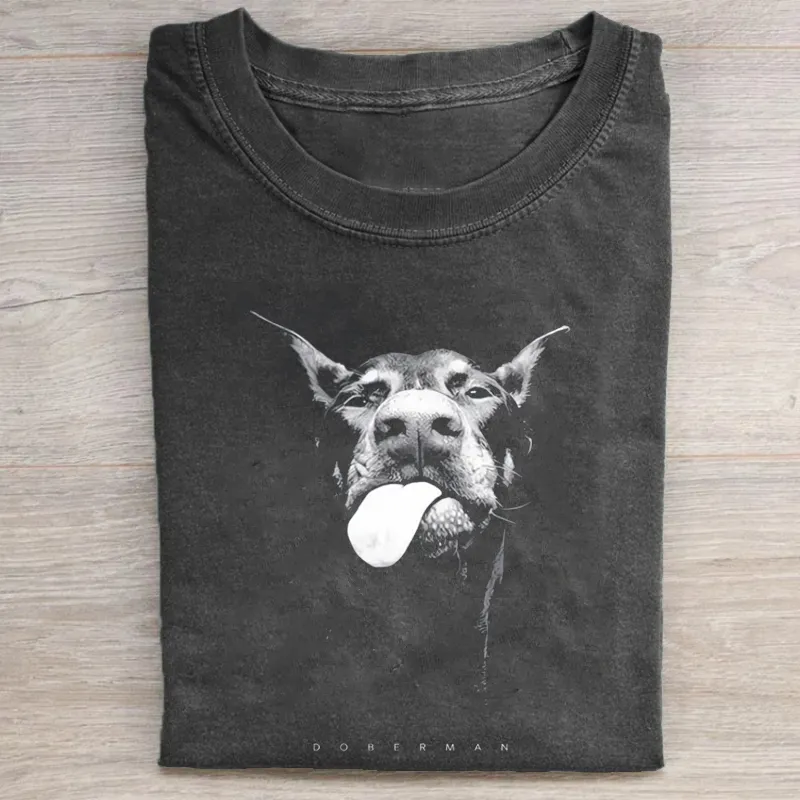 Funny Hungry Dobermann T-shirt