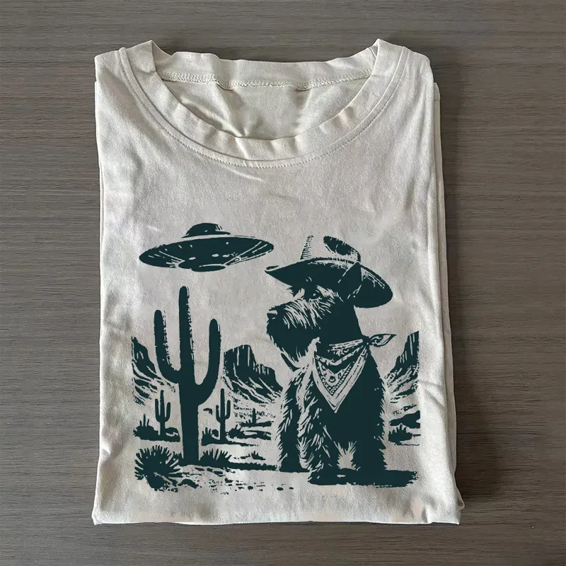 Vintage Scottish Terrier UFO T-shirt