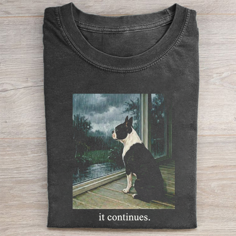 Sad Boston Terrier  T-shirt