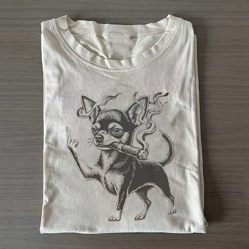 Funny Smoking Chihuahua Meme T-shirt