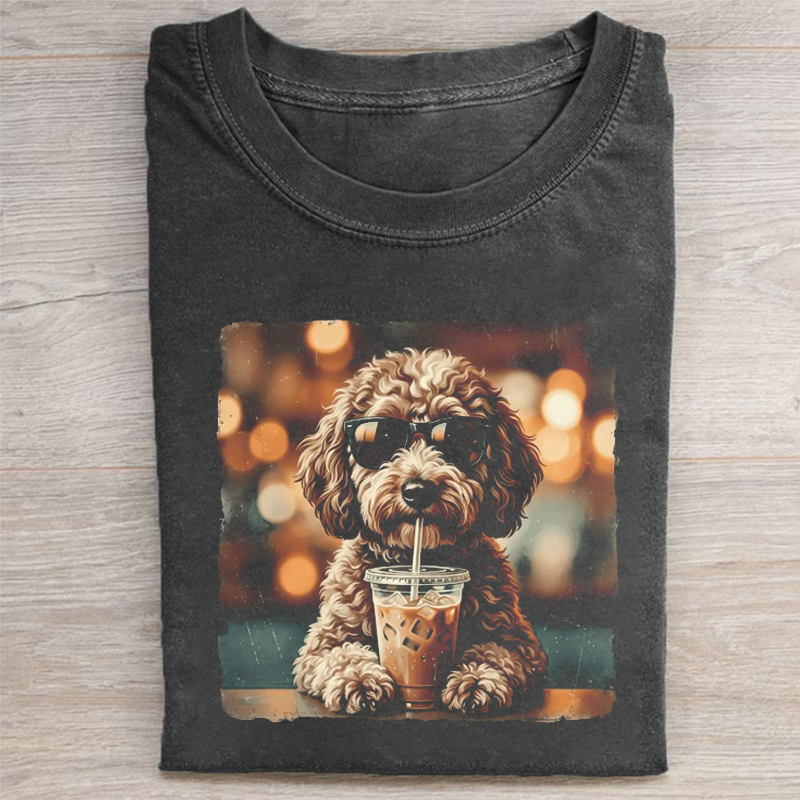 Funny Dog Coffee T-shirt