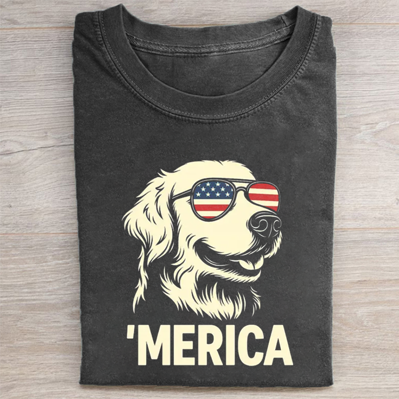 Merica Golden Retriever T-shirt