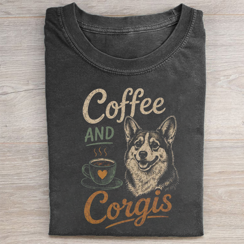 Coffee and Corgis Graphic T-shirt