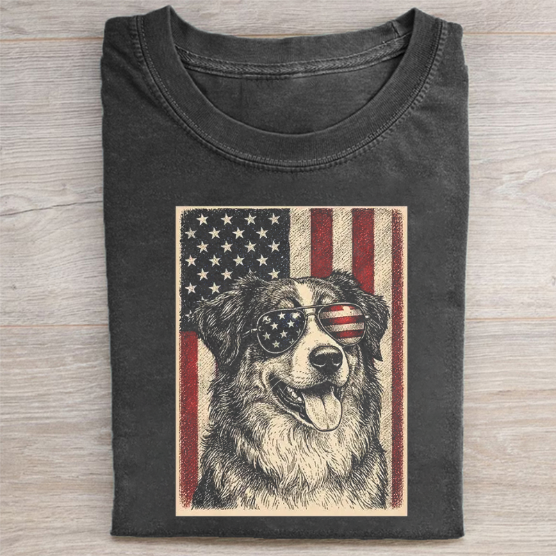 Australian Shepherd Patriotic T-shirt