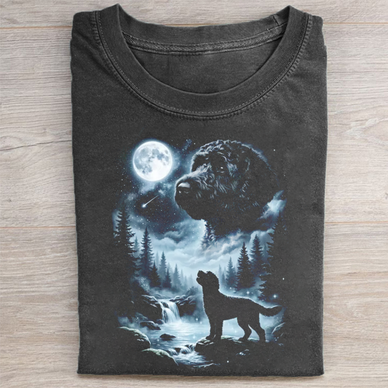 Labradoodle Howling to the Moon T-shirt