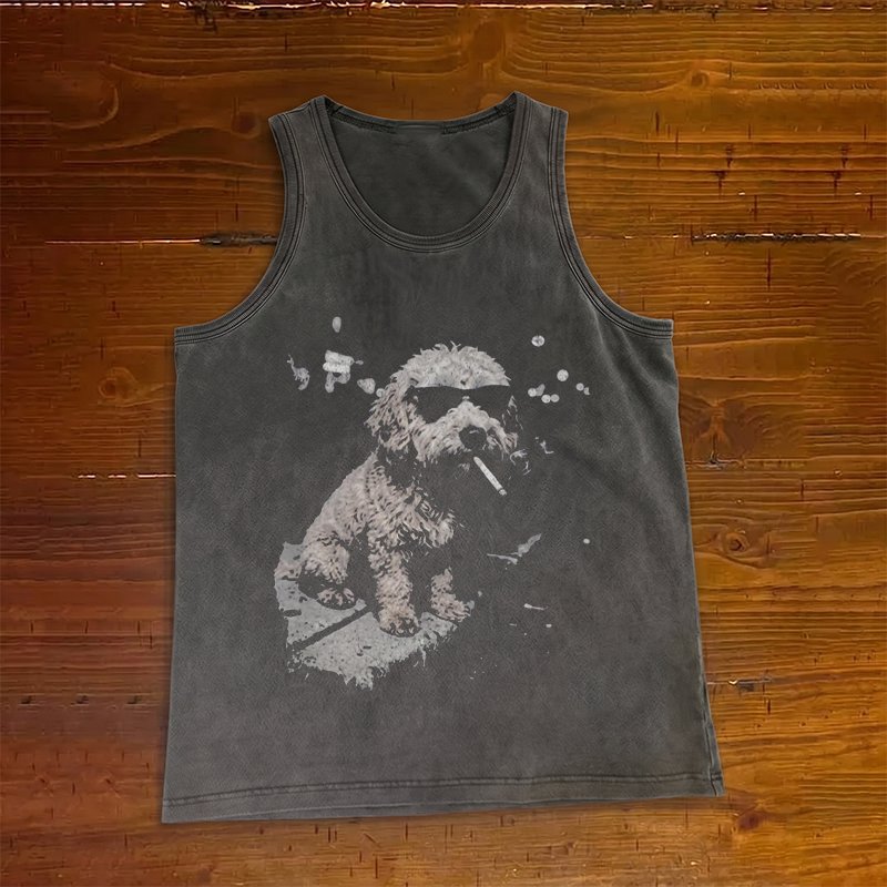 Funny Dog Smoking Goldendoodle Tank