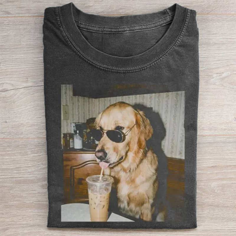 Golden Retriever Iced Coffee T-shirt