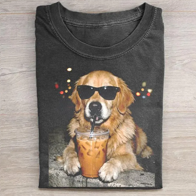 Golden Retriever Iced Coffee T-shirt