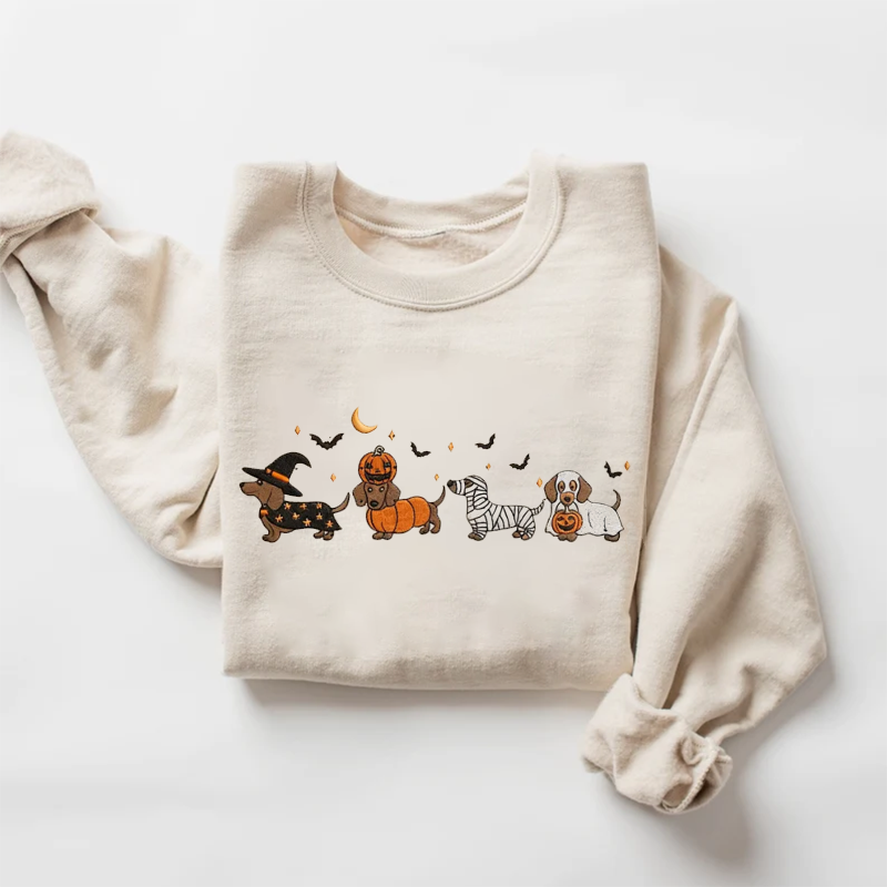 Dachshund Halloween Embroidered Sweatshirt