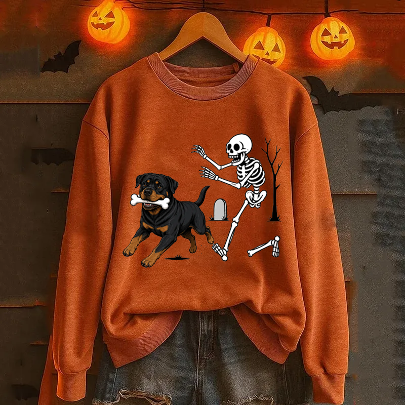 Dog Breeds Halloween Skeleton Sweatshirt