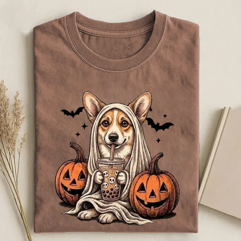 Corgi Ghost & Boba T-shirt