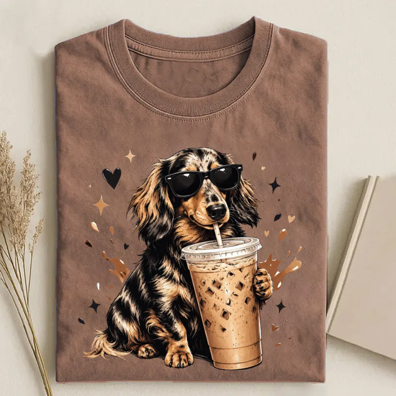 Dachshund Iced Coffee T-shirt