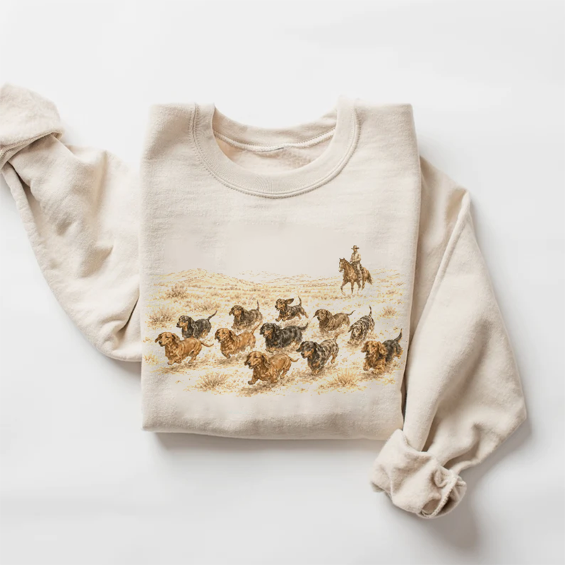 Western Wiener Dog Sweatshirt