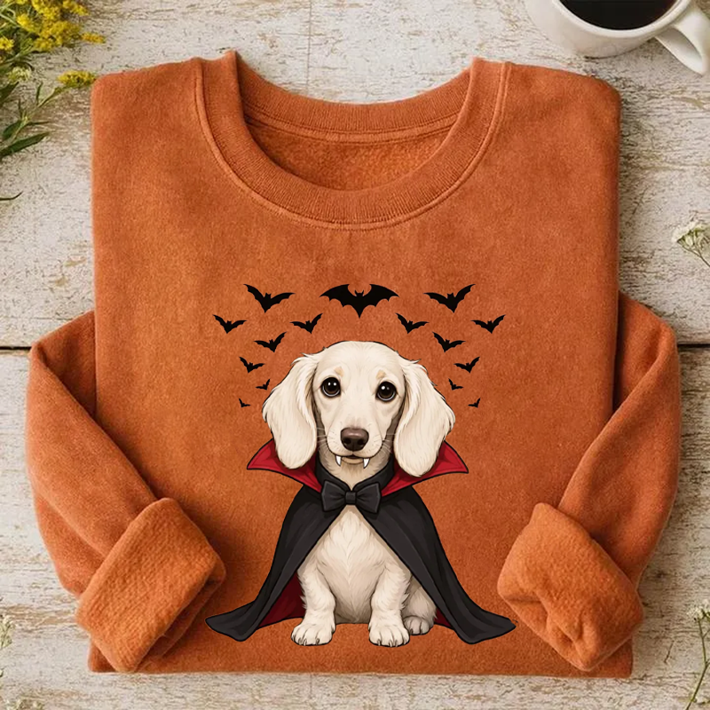 Vampire White Dachshund Sweatshirt