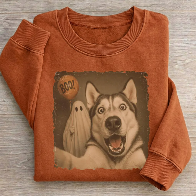 Ghost Selfie Dog Sweatshirt