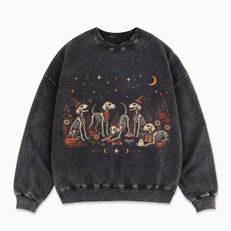 Skeleton Dog Halloween Sweatshirt