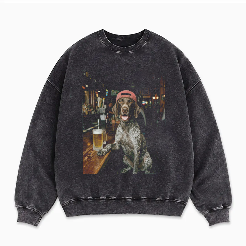 German Shorthaired Pointer Drinking Beer  Sweatshirt