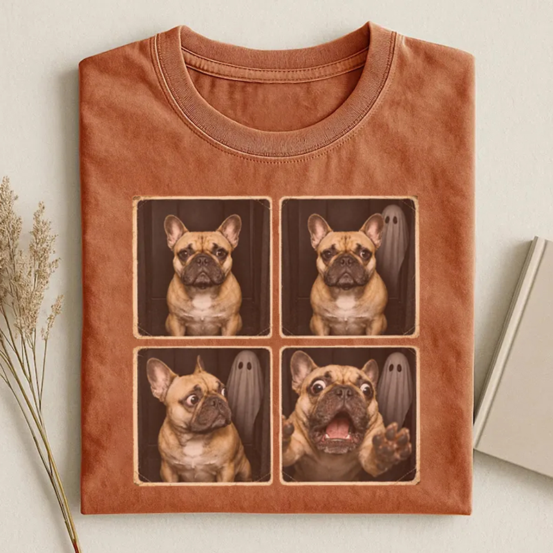 French Bulldog Ghost Photo Booth Halloween T-shirt