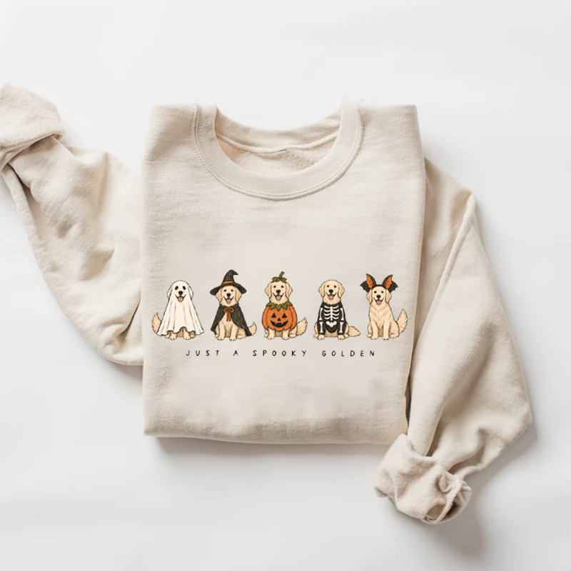 English Cream Golden Retriever Halloween Sweatshirt