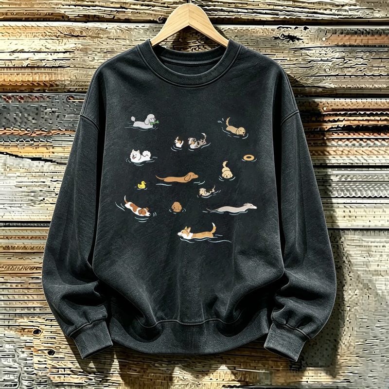Dogs Swimming Sweatshirt