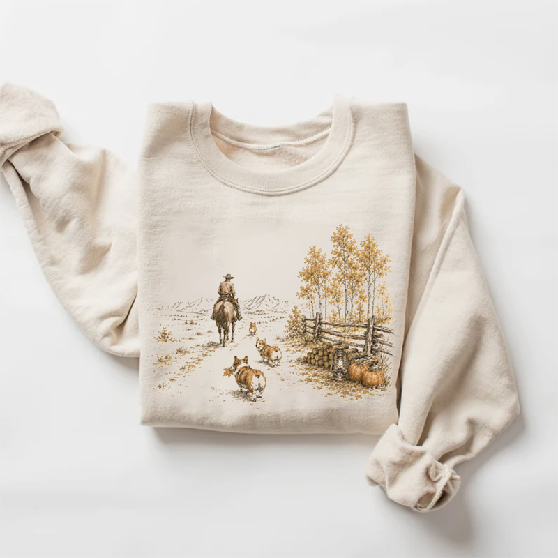 Fall Western Corgi Sweatshirt