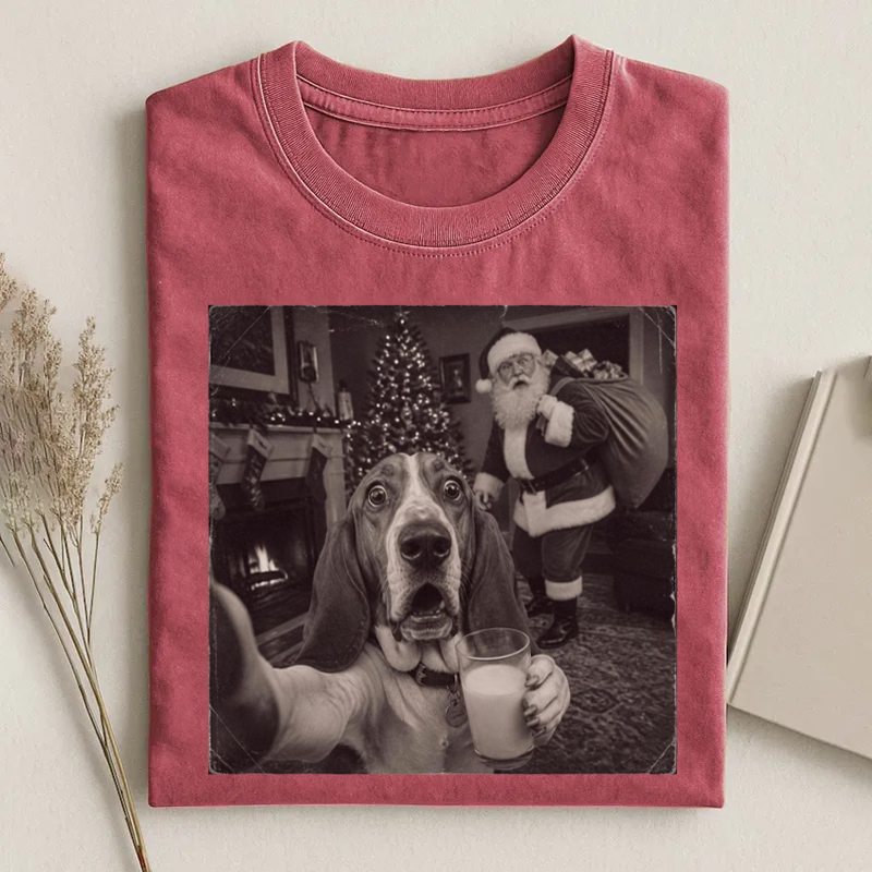 Funny Christmas Dog Santa T-shirt